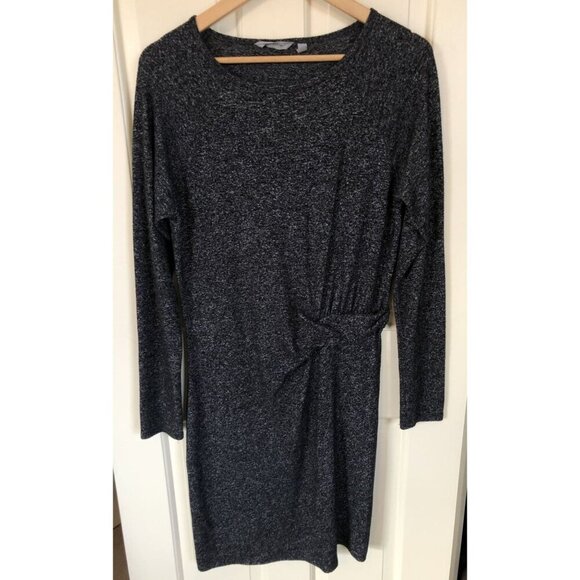 Athleta Ruched Waist Sheath Dress Womens M Dark Gray Heathered Soft Stretchy - Picture 1 of 8
